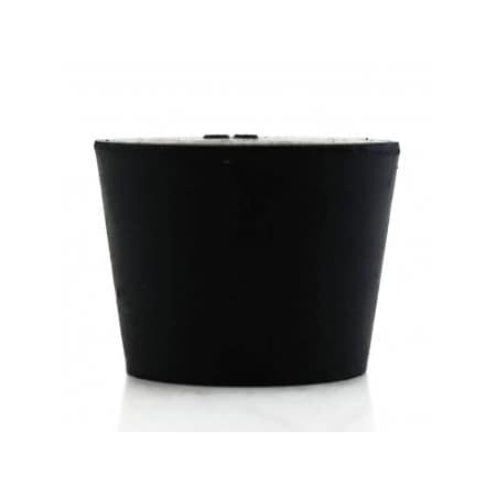 United Scientific Laboratory Grade Rubber Stopper w/Hole, Black SBR Rubber, Size No 6 1/2, 34 x 27 x 25mm, 16PK 259150H-65